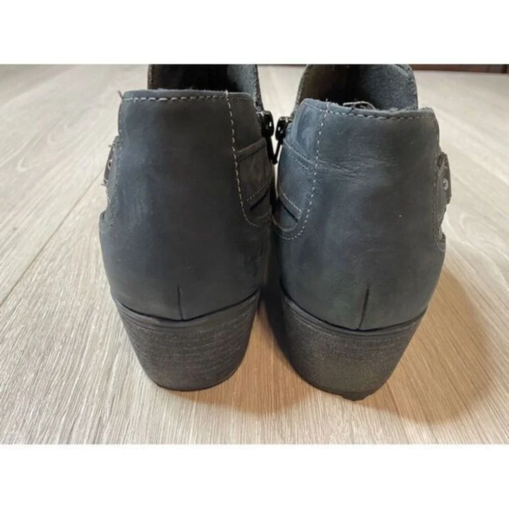 Clarks Boots Womens 9 Black‎ Charlten Grace Ankle Harness Zip Booties